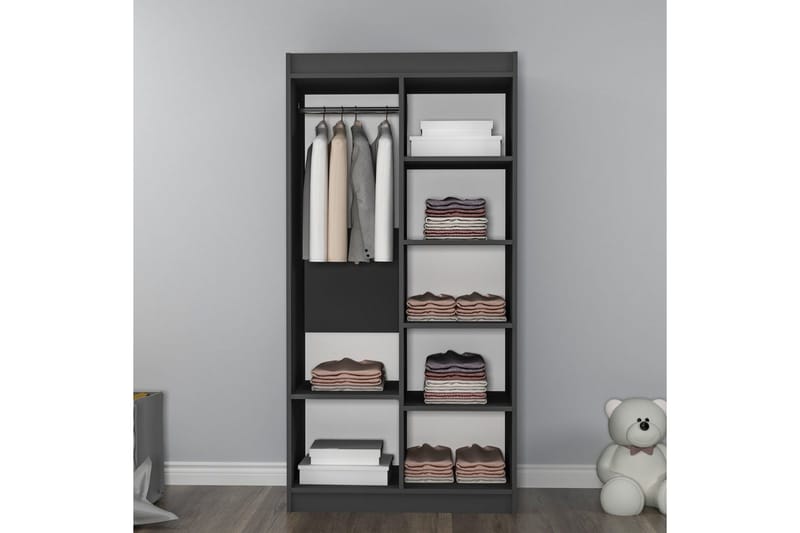 Akser Garderobe 90x180 cm - Natur/Antrasitt - Oppbevaring - Klesoppbevaring - Garderober & garderobesystem