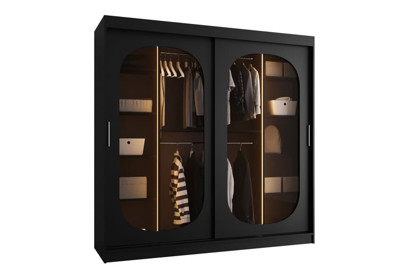 Allegra Garderobe 200x200 cm - Svart - Oppbevaring - Klesoppbevaring - Garderober & garderobesystem