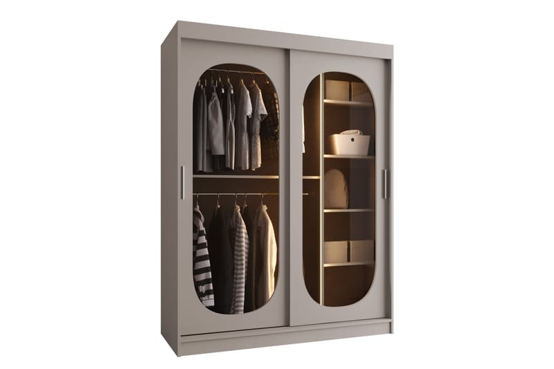 Allegra Garderobeskap 150x200 cm - Beige - Oppbevaring - Klesoppbevaring - Garderober & garderobesystem