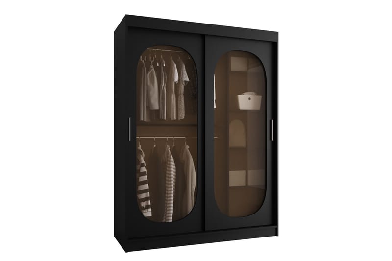 Allegra Garderobeskap 150x200 cm - Svart - Oppbevaring - Klesoppbevaring - Garderober & garderobesystem