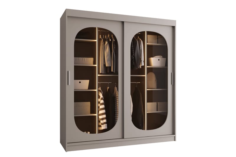 Allegra Garderobeskap 180x200 cm - Beige - Oppbevaring - Klesoppbevaring - Garderober & garderobesystem