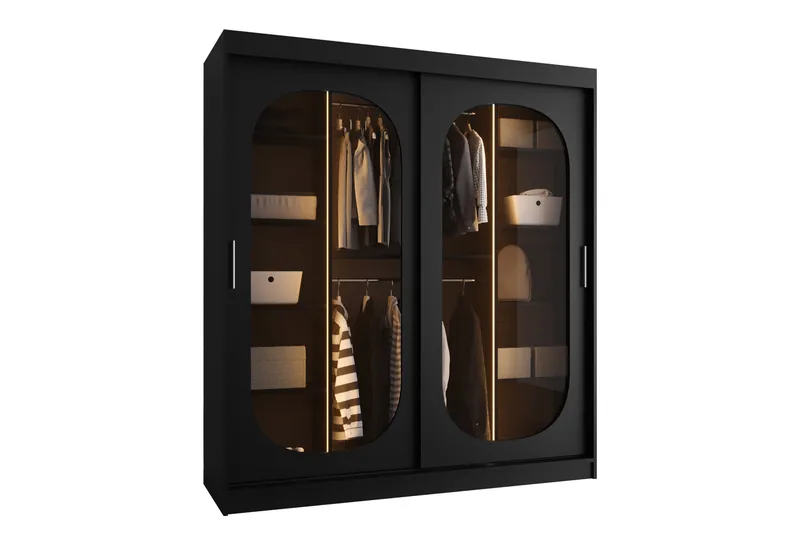 Allegra Garderobeskap 180x200 cm, Svart