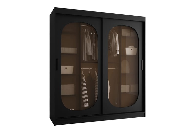 Allegra Garderobeskap 180x200 cm - Svart - Oppbevaring - Klesoppbevaring - Garderober & garderobesystem
