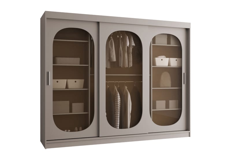 Allegra Garderobeskap 250x200 cm - Beige - Oppbevaring - Klesoppbevaring - Garderober & garderobesystem