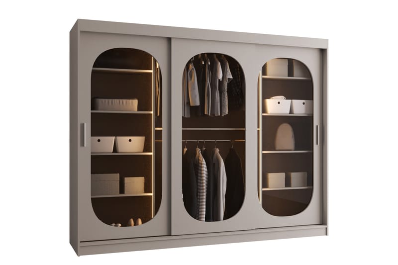 Allegra Garderobeskap 250x200 cm - Beige - Oppbevaring - Klesoppbevaring - Garderober & garderobesystem