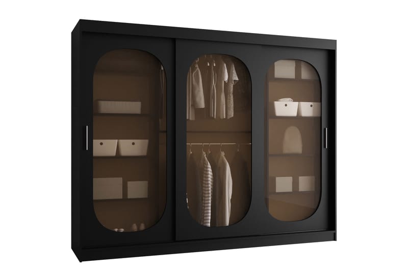 Allegra Garderobeskap 250x200 cm - Svart - Oppbevaring - Klesoppbevaring - Garderober & garderobesystem