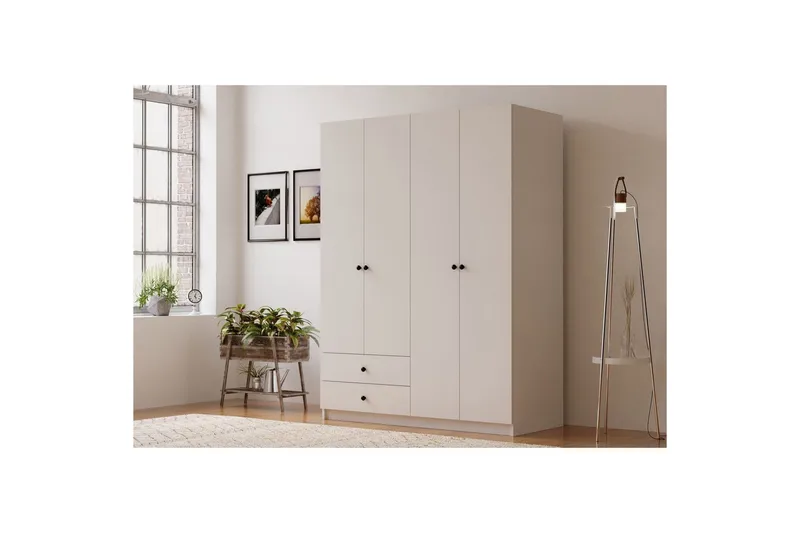 Alven Garderobe 120x180 cm - Matt Hvit - Oppbevaring - Klesoppbevaring - Garderober & garderobesystem