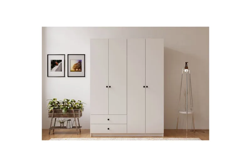 Alven Garderobe 120x180 cm - Matt Hvit - Oppbevaring - Klesoppbevaring - Garderober & garderobesystem