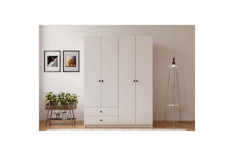 Alven Garderobe 120x180 cm - Matt Hvit - Oppbevaring - Klesoppbevaring - Garderober & garderobesystem
