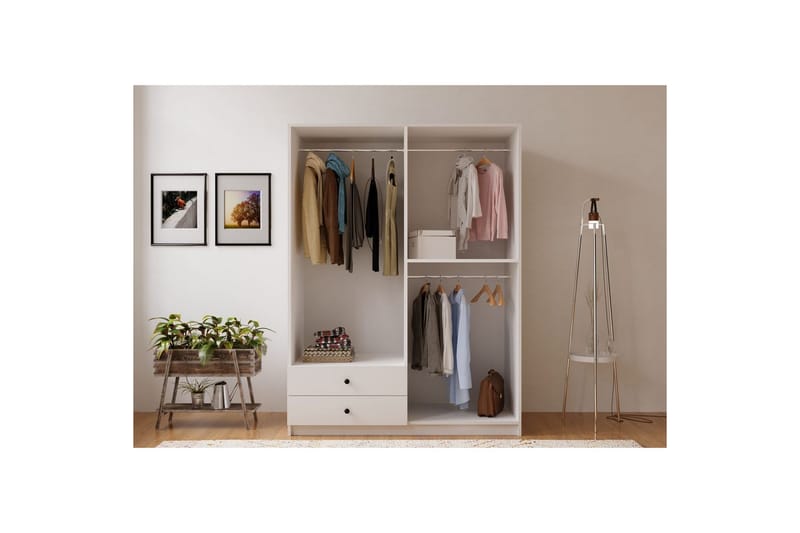 Alven Garderobe 120x180 cm - Matt Hvit - Oppbevaring - Klesoppbevaring - Garderober & garderobesystem