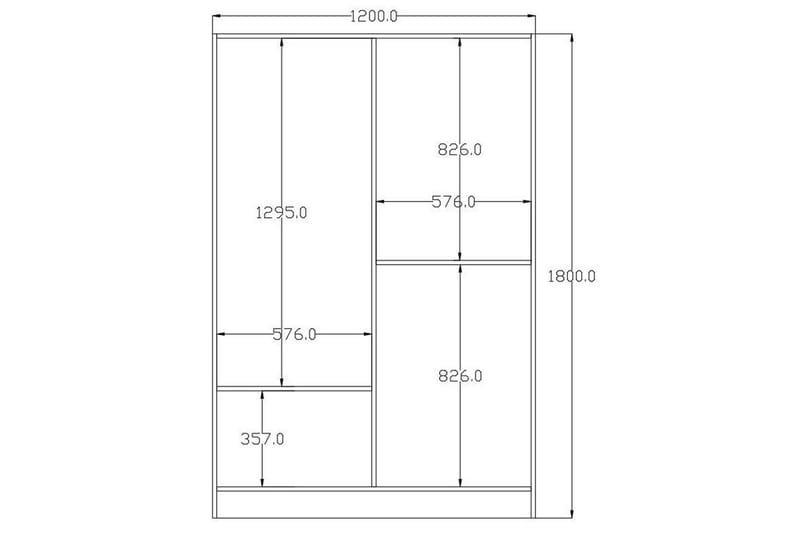 Alven Garderobe 120x180 cm - Matt Hvit - Oppbevaring - Klesoppbevaring - Garderober & garderobesystem