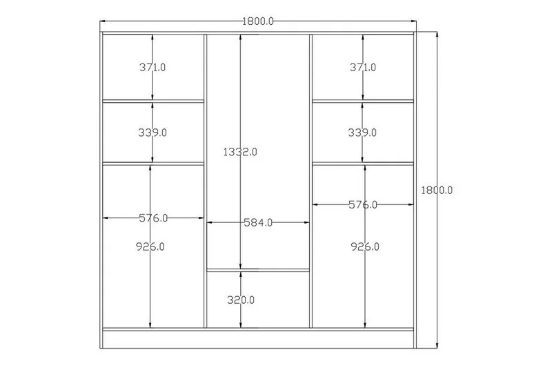 Alven Garderobe 180x180 cm - Matt Hvit - Oppbevaring - Klesoppbevaring - Garderober & garderobesystem