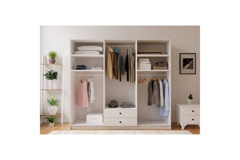 Alven Garderobe 180x180 cm - Matt Hvit - Oppbevaring - Klesoppbevaring - Garderober & garderobesystem