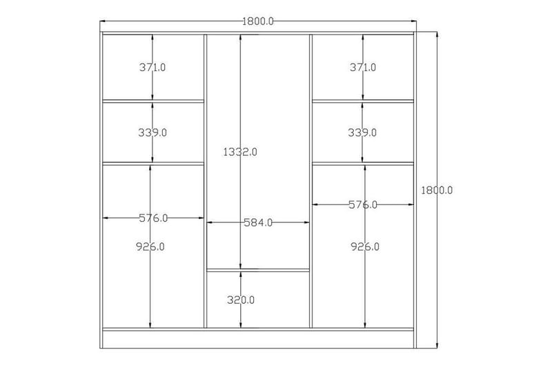 Alven Garderobe 180x180 cm - Matt Hvit - Oppbevaring - Klesoppbevaring - Garderober & garderobesystem