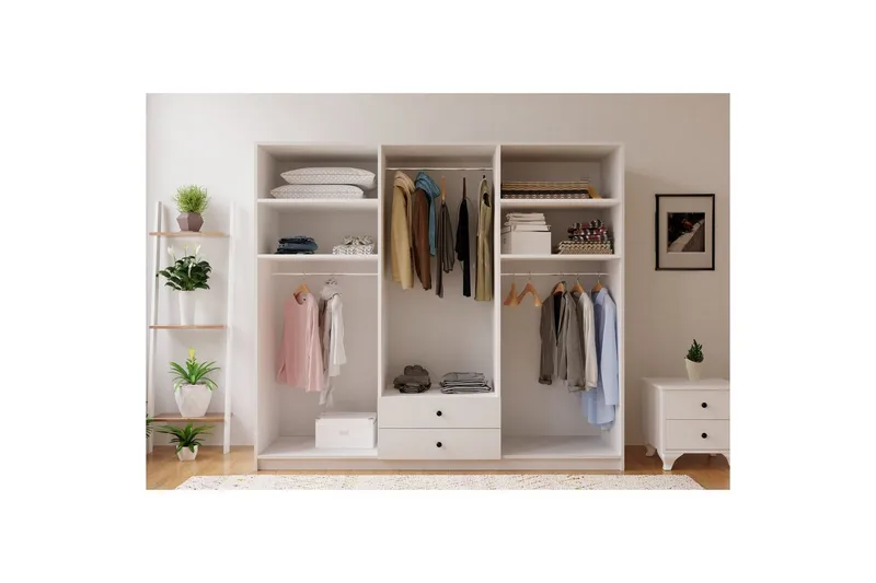 Alven Garderobe 180x180 cm - Matt Hvit - Oppbevaring - Klesoppbevaring - Garderober & garderobesystem