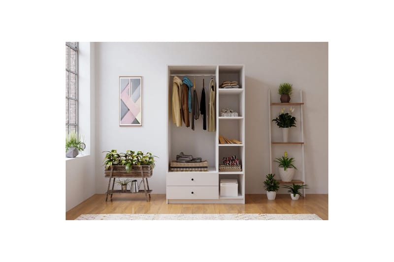 Alven Garderobe 90x180 cm - Matt Hvit - Oppbevaring - Klesoppbevaring - Garderober & garderobesystem