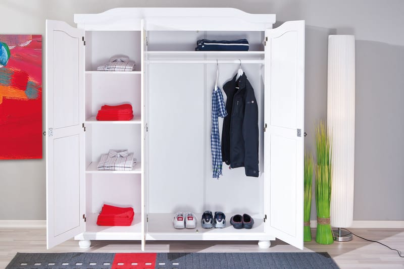 Amalia Garderobe 150 cm - Hvit - Oppbevaring - Klesoppbevaring - Garderober & garderobesystem