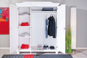 Amalia Garderobe 150 cm - Hvit - Oppbevaring - Klesoppbevaring - Garderober & garderobesystem