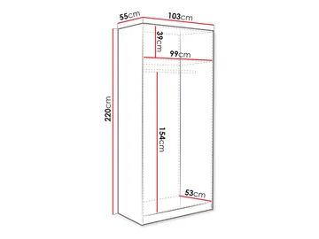 Amelus Garderobeskap 103x220 cm - Beige - Oppbevaring - Klesoppbevaring - Garderober & garderobesystem