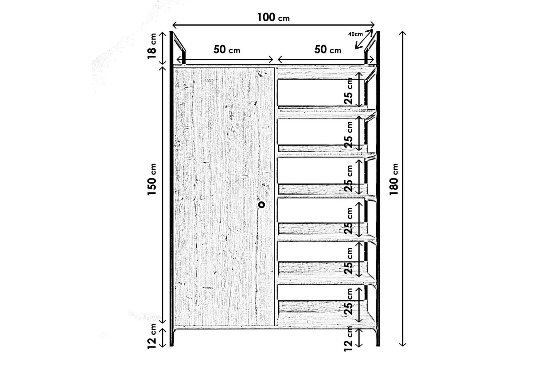 Amerbach Garderobe 100x40 cm - Natur - Oppbevaring - Klesoppbevaring - Garderober & garderobesystem
