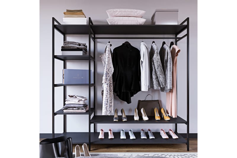 Amerbach Garderobe 180x40 cm - Svart - Garderober & garderobesystem