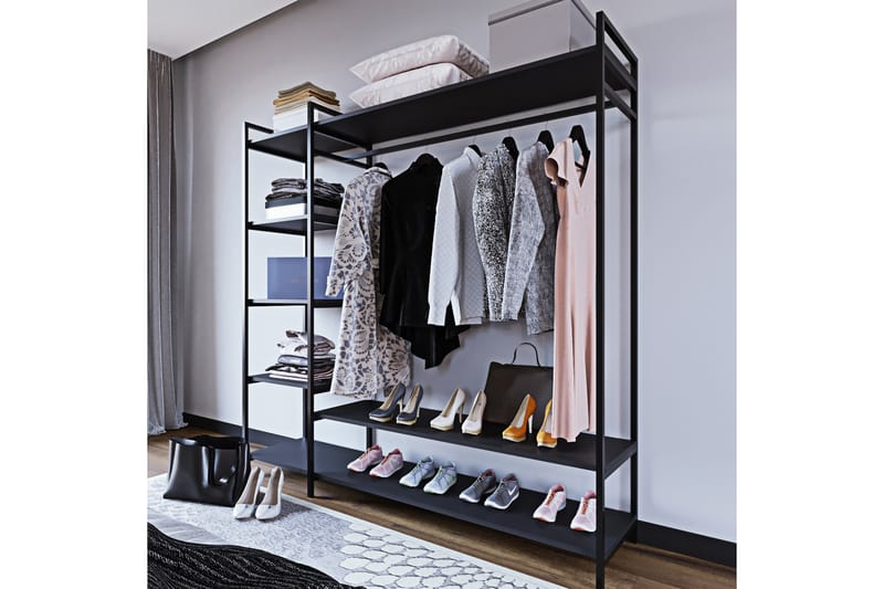 Amerbach Garderobe 180x40 cm - Svart - Oppbevaring - Klesoppbevaring - Garderober & garderobesystem