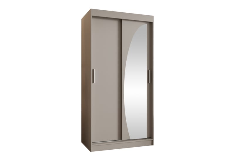 Amira Garderobeskap Med Speil 100x200 cm - Beige - Oppbevaring - Klesoppbevaring - Garderober & garderobesystem