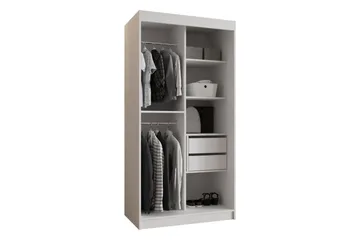 Amira Garderobeskap Med Speil 100x200 cm - Oppbevaring - Klesoppbevaring - Garderober & garderobesystem