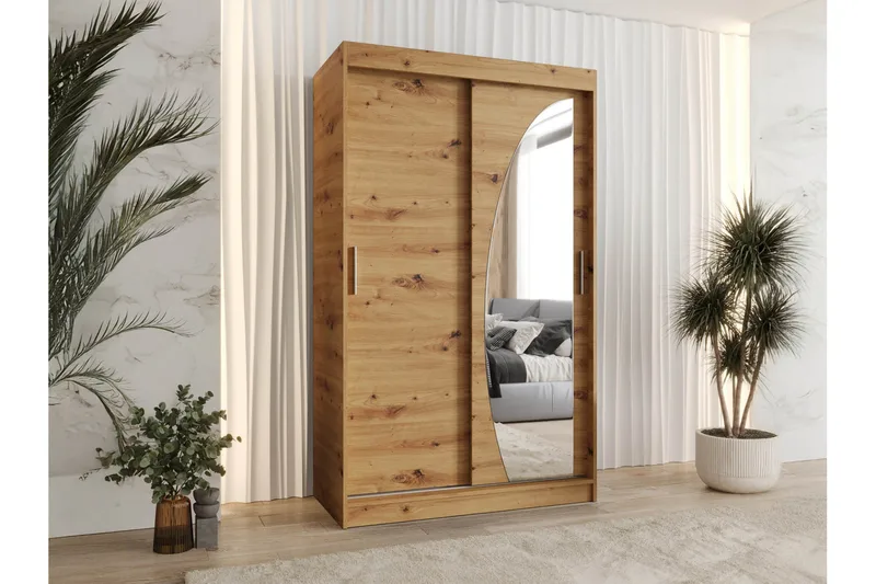 Amira Garderobeskap Med Speil 120x200 cm - Oppbevaring - Klesoppbevaring - Garderober & garderobesystem