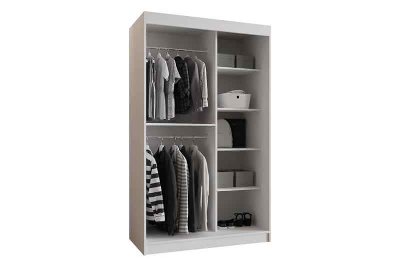 Amira Garderobeskap Med Speil 120x200 cm - Oppbevaring - Klesoppbevaring - Garderober & garderobesystem