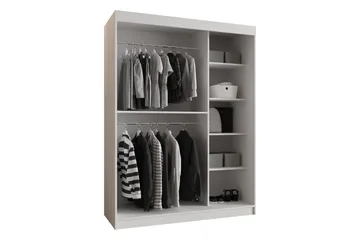 Amira Garderobeskap Med Speil 150x200 cm - Beige - Oppbevaring - Klesoppbevaring - Garderober & garderobesystem
