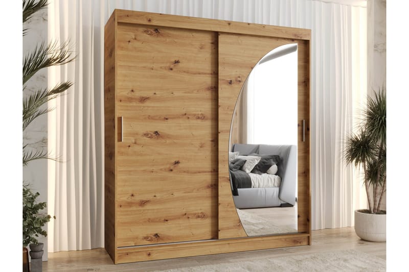 Amira Garderobeskap Med Speil 180x200 cm - Oppbevaring - Klesoppbevaring - Garderober & garderobesystem