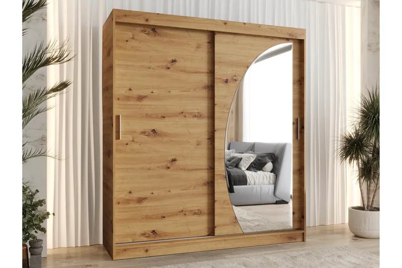 Amira Garderobeskap Med Speil 180x200 cm - Oppbevaring - Klesoppbevaring - Garderober & garderobesystem