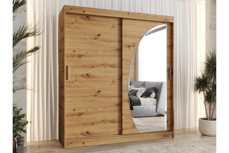 Amira Garderobeskap Med Speil 180x200 cm - Oppbevaring - Klesoppbevaring - Garderober & garderobesystem