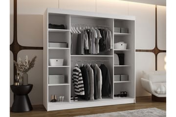Amira Garderobeskap Med Speil 200x200 cm - Brun - Oppbevaring - Klesoppbevaring - Garderober & garderobesystem