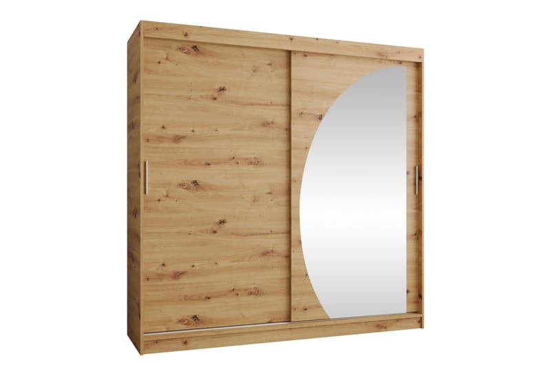 Amira Garderobeskap Med Speil 200x200 cm - Brun - Oppbevaring - Klesoppbevaring - Garderober & garderobesystem
