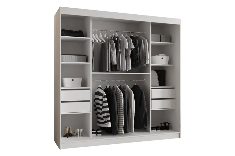 Amira Garderobeskap Med Speil 200x200 cm - Oppbevaring - Klesoppbevaring - Garderober & garderobesystem