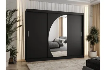 Amira Garderobeskap Med Speil 250x200 cm - Brun - Oppbevaring - Klesoppbevaring - Garderober & garderobesystem