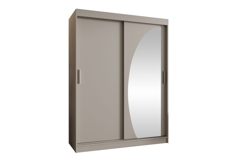 Amira Klesskap med Speil 150x200 cm i Malt Tre, Beige
