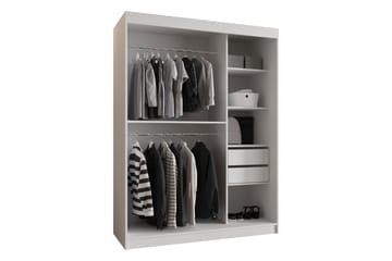 Amira Klesskap med Speil 150x200 cm i Tre og Glass - Svart - Oppbevaring - Klesoppbevaring - Garderober & garderobesystem