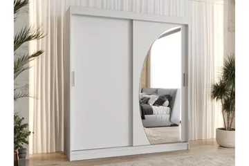 Amira Klesskap med Speil 180x200 cm i Malt Tre - Grå - Oppbevaring - Klesoppbevaring - Garderober & garderobesystem