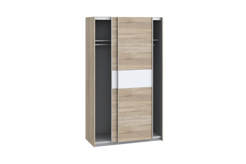 Amyracle Garderobe 62x121 cm - Hvit/Brun/Grå - Oppbevaring - Klesoppbevaring - Garderober & garderobesystem
