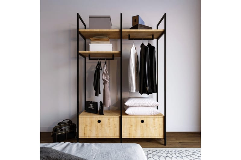 Andifli Garderobe 120x180 cm - Brun - Oppbevaring - Klesoppbevaring - Garderober & garderobesystem