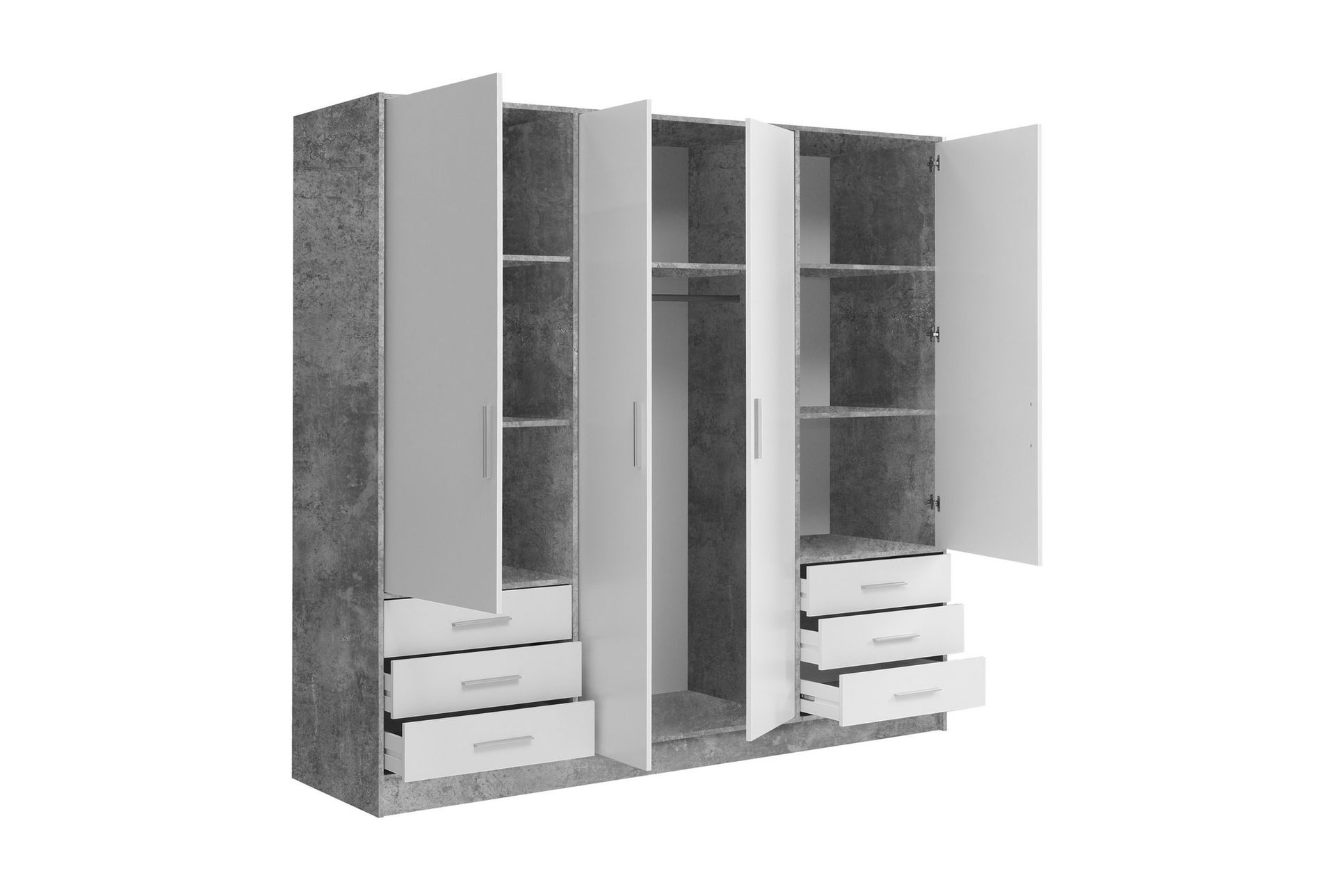 Ashgate Garderobe 207 cm - Grå/Hvit - Oppbevaring - Klesoppbevaring - Garderober & garderobesystem