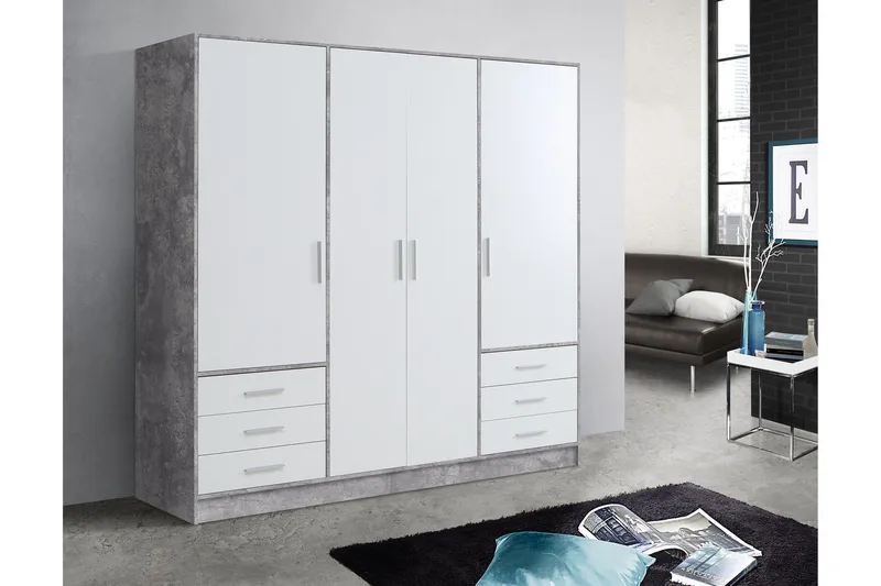 Ashgate Garderobe 207 cm - Grå/Hvit - Oppbevaring - Klesoppbevaring - Garderober & garderobesystem