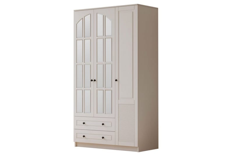 Astrel Garderobesskåp 105x184 cm, Matt Hvit