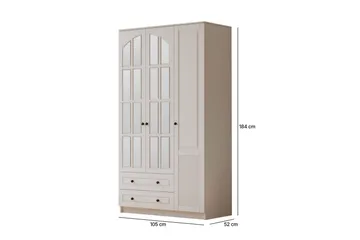 Astrel Garderobesskåp 105x184 cm - Matt Hvit - Oppbevaring - Klesoppbevaring - Garderober & garderobesystem - Garderobeskap & klesskap