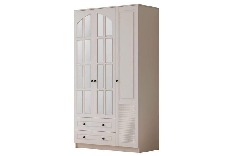 Astrel Garderobesskåp 105x184 cm - Matt Hvit - Oppbevaring - Klesoppbevaring - Garderober & garderobesystem - Garderobeskap & klesskap