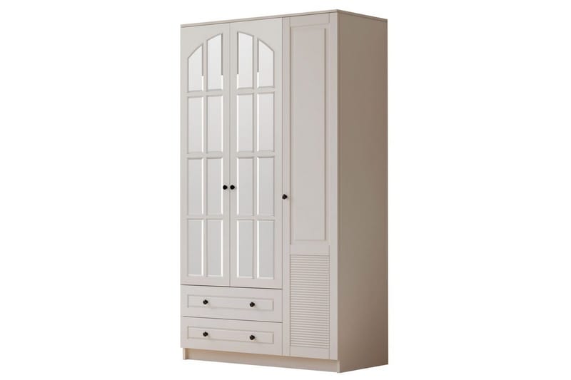 Astrel Garderobesskåp 105x210 cm, Matt Hvit