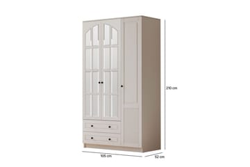 Astrel Garderobesskåp 105x210 cm - Matt Hvit - Oppbevaring - Klesoppbevaring - Garderober & garderobesystem - Garderobeskap & klesskap